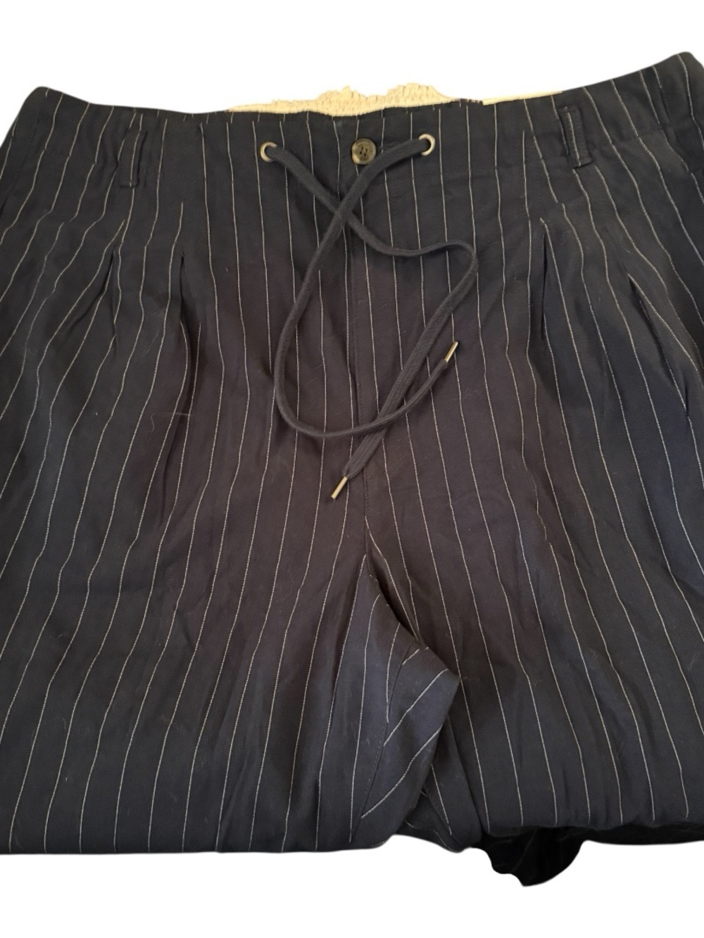 American Eagle Outfitters Navy Pinstripe Drawstring Trousers-Women’s - XXL - NWT